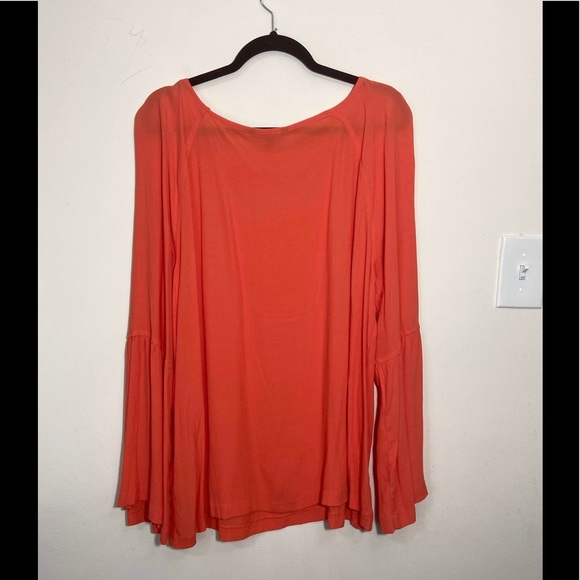 Banana Republic Women's Size XL Orange Blouse Top Flare Sleeve - Picture 2 of 7